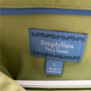 Vera Wang Olive Green Top with Blue Label